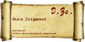 Dura Zsigmond névjegykártya